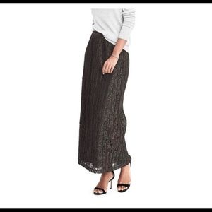 Banana Republic Skirt Dark Grey Lace NWT Maxi 14